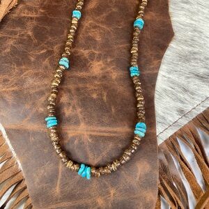 Coco beads & turquoise necklace || Western Jewelry